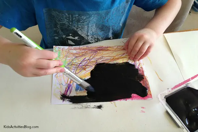 Crayon Art: Kids can learn how to scratch art with wax crayons and poster paint Step 2 - Crayon Art: Kids can learn how to scratch art with wax crayons and poster paint