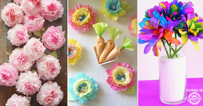 amazing Coffee Filter Crafts - flowers, flowers and more flowers